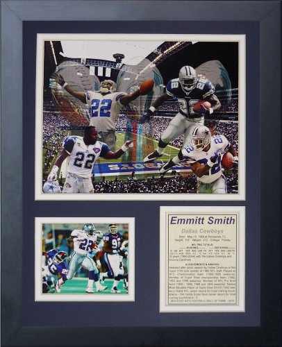Legenden Sterben Nie Emmitt Smith gerahmtes Foto Collage, 11 x 35,6 cm