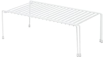Compactor Perth Large Cookware Storage - Expandable White Metal Wire Organizer (41.5-73.7X21X13.7 cm)