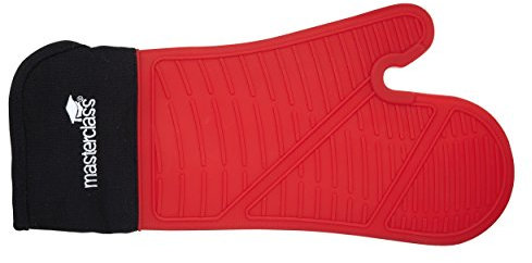 MasterClass Guante para horno individual, guante de silicona para horno con funda de algodón, resistente, máxima protección contra el calor, antimanchas y lavable a máquina
