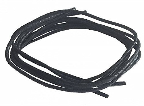 Collonil 1 Paar Schnürsenkel - gewachst - rund - dünn - Ø 2,5 mm (60 cm, Schwarz)