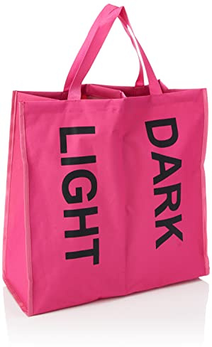Premier Housewares 1901085 2-Section Laundry Bag - Hot Pink, H43 x W44 x D20cm