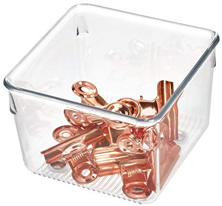 iDesign 52730 Linus Organiser Tray, Small Plastic Drawer Insert, Works Well as Accessories Organiser, Clear, X-Small