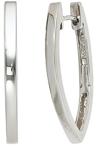 Jobo Damen-Creolen Spitz Oval aus 925 Sterling Silber