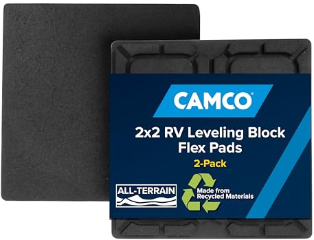 Camco Almohadillas Flexibles universales para Bloques de nivelación y Almohadillas de Gato de RV, 8.5 Pulgadas, Juego de 2 (44600)