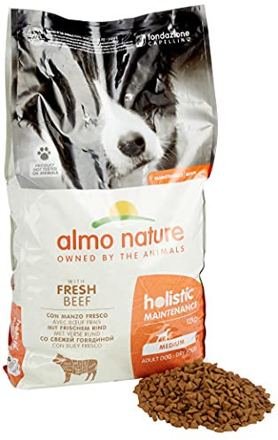 almo nature Holistic Adult Dog Maintenance Medium - mit Frischem Rind, Komplett Trockenfutter für ausgewachsene Hunde - mittelgrosser Rassen - 12kg