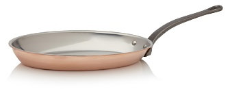 GastroPlan+ Poêle Ovale en Cuivre/Inox 360MM, Non Adhésif, Lavable en Machine, Résistant au Four, 36 cm
