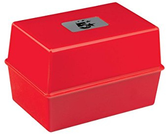 5 Star Office Card Index Box Capacity 250 Cards 5x3in 127x76mm Red
