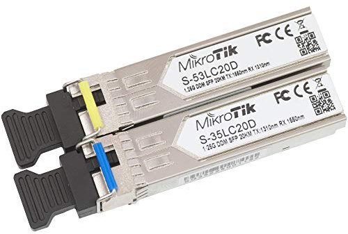 MikroTik RouterBOARD S-3553LC20D Single Mode Optical SFP Modul mit LC Stecker, kompatibel mit RB260GS, RB2011LS, RB2011LS-IN, RB2011UAS-IN, RB2011UAS-RM, RB2011UAS-2HnD etc.
