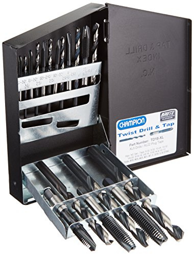 Champion Cutting Tool TD18-XL Brute Platinum NC Tap and Drill Set (18 Piece)