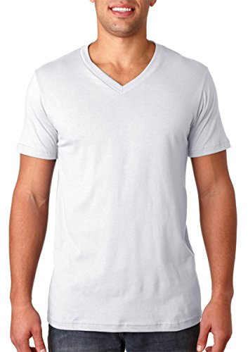 Jersey T-Shirt mit V-Ausschnitt - Farbe: White - Größe: XL