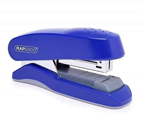 Rapesco 1143 Flat Clinch Half Strip Stapler, 25 Sheet Capacity, Blue