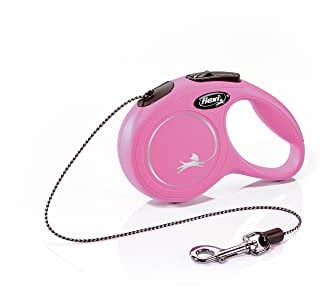 Flexi New Classic Cord Pink Extra Small 3m Retractable Dog Leash/Lead for dogs up to 8kgs/18lbs