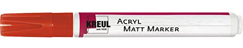 Kreul 46234 - Marcatore acrilico opaco medio, con punta a proiettile di circa 2-4 mm, rosso, opaco, vernice acrilica permanente a base d'acqua, per accenti in filigrana