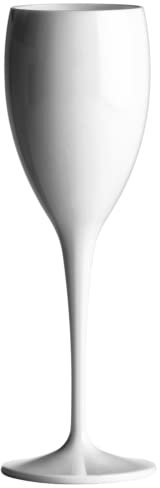Bicchieri da champagne bianchi di alta qualità in policarbonato infrangibile riutilizzabile lavabile in lavastoviglie di Avenue 180 ml / 6 once (set di 6)