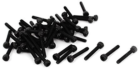 sourcing map 50 Stück M1.6 x 10mm Zylinderschrauben Innensechskant Schrauben Stahl Maschinenschrauben Befestigungselemente Schwarz