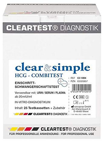 Clear & Simple Test de grossesse 25 Test Cassette