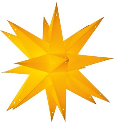 starlightz Leuchtstern NOEL YELLOW 3D Papierstern Lampenschirm, Fensterdeko, Weihnachtsstern, handgemacht - das Original aus Indien