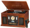 Victrola Nostalgic Aviator Wood 8-in-1 Bluetooth Turntable Entertainment Center, Mahogany
