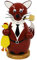 Dekohelden24 Trendige Moderne Holz-Räucherfigur Fuchs, ca. 13 cm