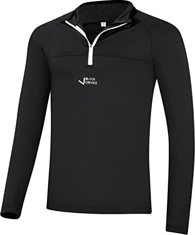Black Crevice Herren Zipper Funktionsshirt, schwarz, S