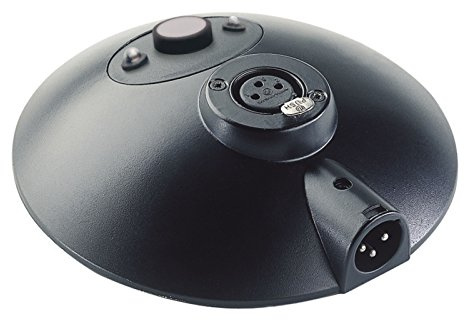 Konig & Meyer 29377-000-55 Microphone Table Base with Push-Button, 3-Pin XLR-Jack and 3-Pin XLR-Plug - Black
