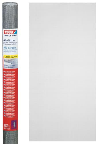 tesa Insect Stop Alu-Gitter Ersatzrolle für Fliegengitter - Mückennetz als Ersatzgitter für Fenster & Türen - Ersatz-Rolle 120 cm x 250 cm, anthrazit