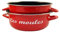 Baumalu, Marmite à Moules 18 cm Marquage Rouge - Acier Émaillé de Qualité Lourde avec Couvercle Inox, Compatible Tous Feux et Induction, Idéale pour Coquilles Vides