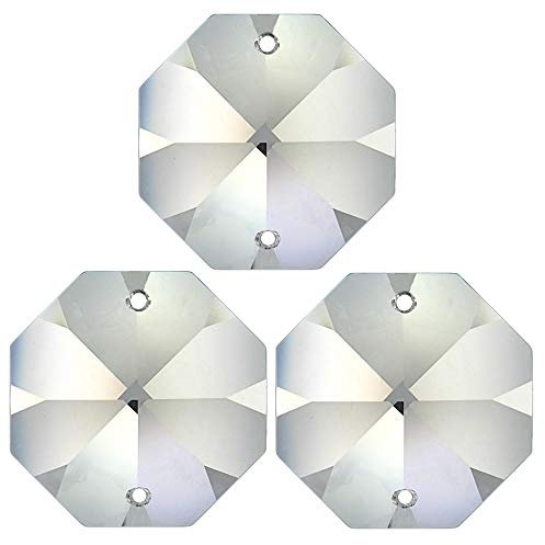 36x Kristall Oktagon ~ Koppe 16mm 2 Loch Crystal 30% PbO ~ Feng Shui Kronleuchter Lüster