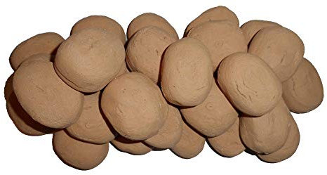The Stove Wizard Ceramic Coal Effect Fireplace Pebbles Pack of 30 – Beige Heat Resistant Stones for Gas Fires Bioethanol Burners LPG & Electric – Premium Fuel Effect Firebed Decor