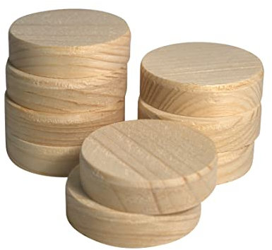 JOWE Querholzplättchen 35mm aus Fichte | 50 Stk Konusplättchen 35mm | - Holzstopfen 35 mm mit Fase