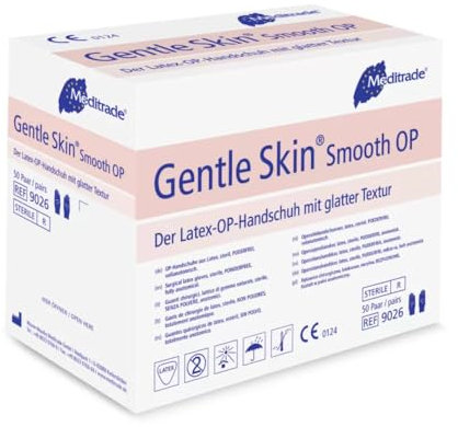 Meditrade 90266 Gentle Skin Smooth Latex Op-Handschuh, Puderfrei, Steril, Größe 6 (100-er pack)