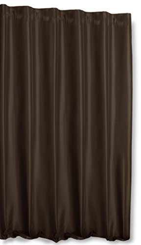 Haus und Deko Thermogardine Wildseide Optik extra breit 245x245 cm Blickdicht Kräuselband braun Vorhang Polar Fleece Übergardine Gardine