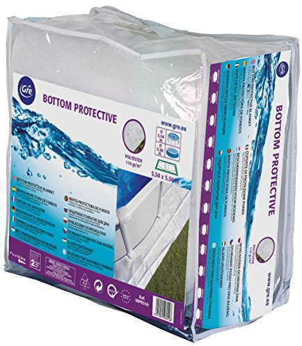 Manta Protectora para Piscina Redonda de 640 cm de Diámetro, Color Blanco - Gre MPR650