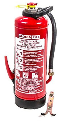Gloria Extincteur à poudre ABC PSE 6 GA, tête de frappe, Önorm EN 3, poudre d'extinction 6 kg