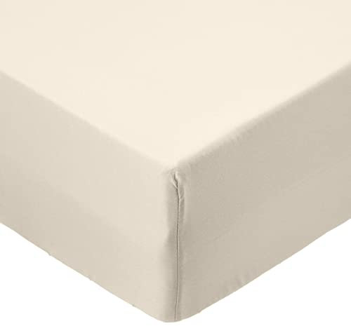 Amazon Basics Drap-housse en microfibre Beige 90 x 190 x 30 cm