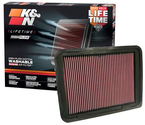 K&N Engine Air Filter: High Performance, Premium, Washable, Replacement Filter: Compatible with 2005-2019 Toyota Tacoma L4 2.7L, 33-2306