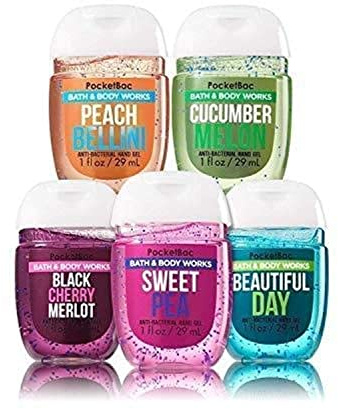 Bath & Body Works Pocketbac Bundle Of 5 - Assorted Grab Bag Bundle Of 5 Pocket Sized Hand Sanitizer Antibacterial Hand Gels
