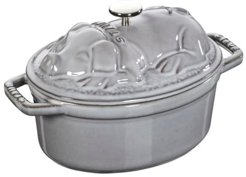 STAUB Cocotte Schwein 17 cm Bräter, Gusseisen, grau