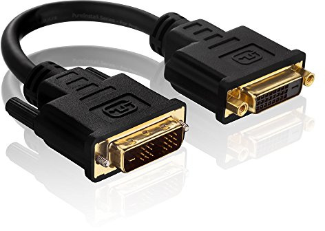 PureInstall PI070 High Speed DVI/DVI-Adapter (DVI-D (18+1) Stecker auf DVI-D (24+1) Buchse), zertifziert
