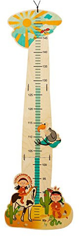 Hess Holzspielzeug 14621 - Messlatte Indianer aus Holz, 68 x 36 cm