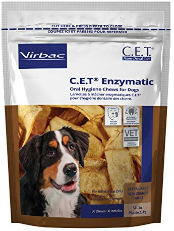 Virbac C.E.T. Enzymatic Oral Hygiene Chews, Extra Large Dog, 30 Count
