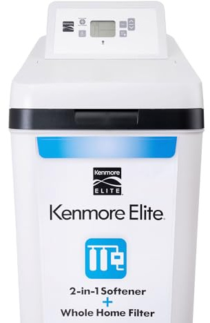 Kenmore Elite 520 Hybrid Water Softener & Whole House Filtration System – NSF-Certified 2-in-1 Softener + Filter – Great Tasting Drinking Water from Whole Home Softener