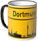 WANDKINGS® Tasse, Skyline Dortmund - Keramik, Schwarz, 0,3 l - vollflächig bedruckt