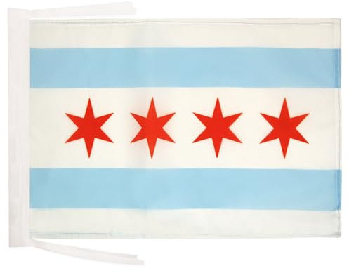 AZ FLAG - Flagge Chicago - 45x30 cm Mit Kordel - Chikago Fahne 30 x 45 Cm - Flaggen