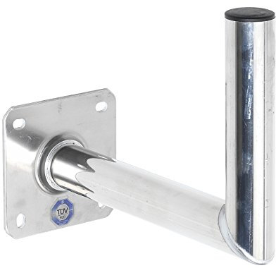 Vivanco STM WH35 Aluminium Wandhalter für Außenantenne Silber