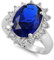 DazzlingRock Collection Damen Kate Middleton Diana Replica Sterling Silber Zirkonia Mit Ovalem Blau Cz Eingriff Ring (0,63 Zoll Breit) 7