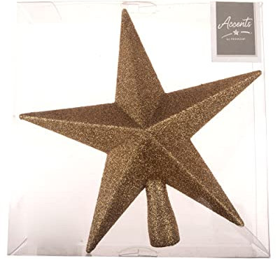 Sternförmige Christbaumspitze, glitzernd, 20 cm, goldfarben