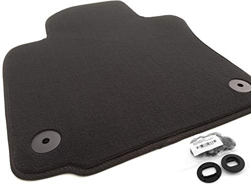 Fußmatte passend für VW Golf 5 6 Jetta Scirocco Velours Matte Automatte Fahrerseite Fahrermatte einzeln, Schwarz, Original Befestigung