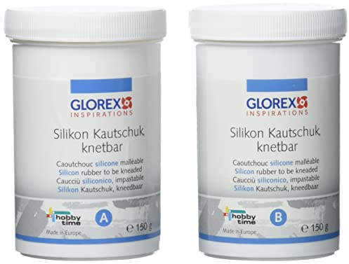 GLOREX Silikon-Knetmasse 300 g, 2-Komponenten 2X 150 g, Mehrere Elemente, Mehrfarbig, 10 x 12 x 7 cm, 6 2407 432