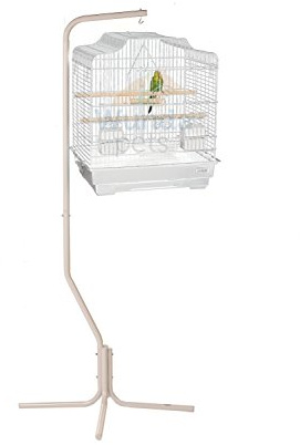 WUNDAPETS SMALL EXCLUSIVE WHITE SIAM BUDGIE COCKATIEL FINCH BIRD CAGE & WHITE C7 STAND